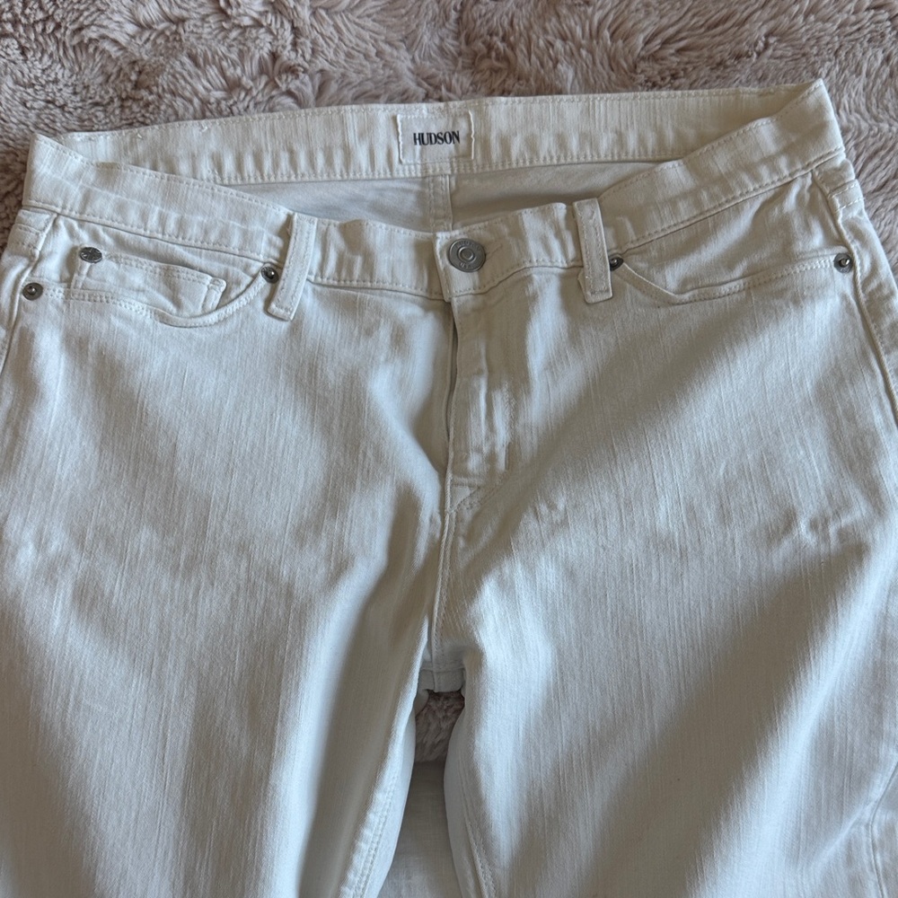 Hudson Jeans Women's Cream Straight Leg Jeans